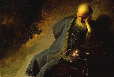 Rembrandt, Jeremias lamentando - detalhe